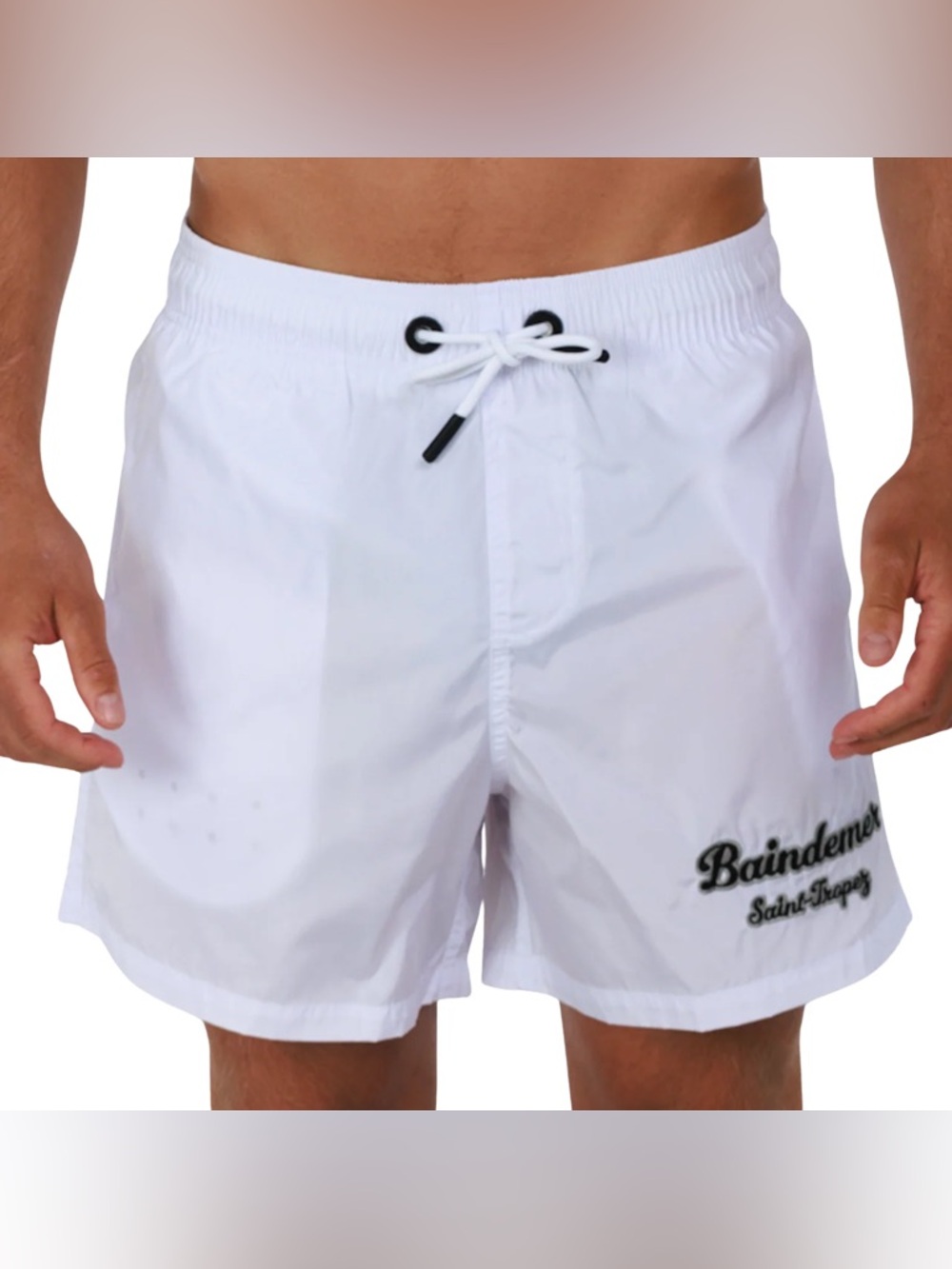 Bain de Mer Saint-Tropez Mens White Swim Trunks Classic Swim Shorts Size 3XL NWT